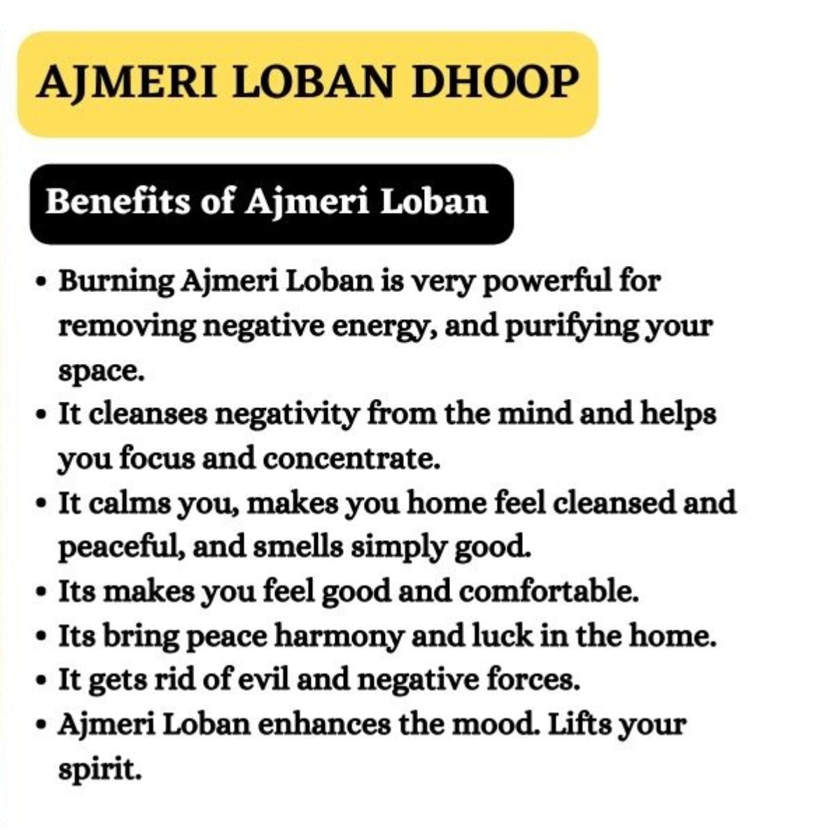 Ajmeri Loban Dhoop for Home Fragrance & Air Purifying Natural Loban Dhoop for Spiritual Use