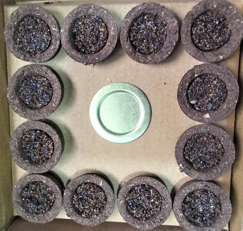 Organic Cow Dung Guggal Dhoop Cup for Home Office Pooja Spiritual Use | Dhoop Cup for Aromatherapy