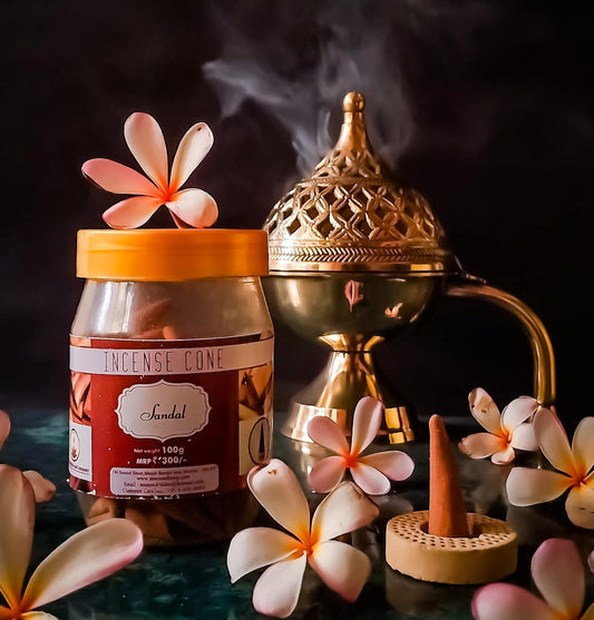 Sandal Natural Dhoop Cone 100 Gram Pack for Home Yoga Meditation