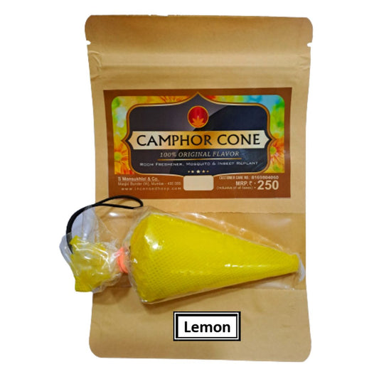Lemon Camphor Cone 100% Pure & Organic Air Freshener for Home, Car, Room And Bathroom