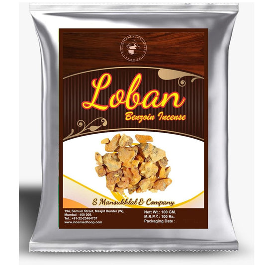 Loban Benzoin Incense 100 Gram Pack Resin for Home Fragrance Use | Loban Dhoop for Pooja Spiritual Events | 100% Pure & Natural Loban Dhoop