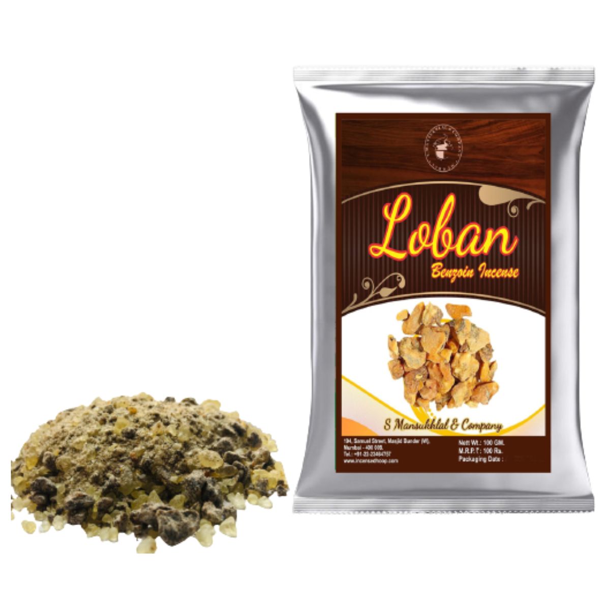 Loban Benzoin Incense 100 Gram Pack Resin for Home Fragrance Use | Loban Dhoop for Pooja Spiritual Events | 100% Pure & Natural Loban Dhoop