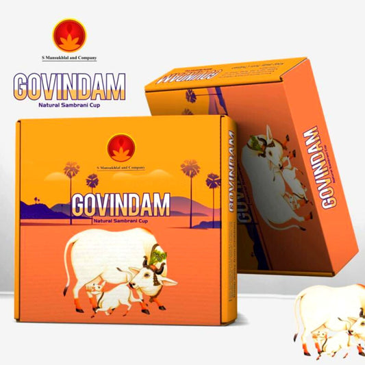 Govindham Sambrani Dhoop Cup for Pooja Yoga Meditation Spiritual Use | Pure and Natural Dhoop Cup