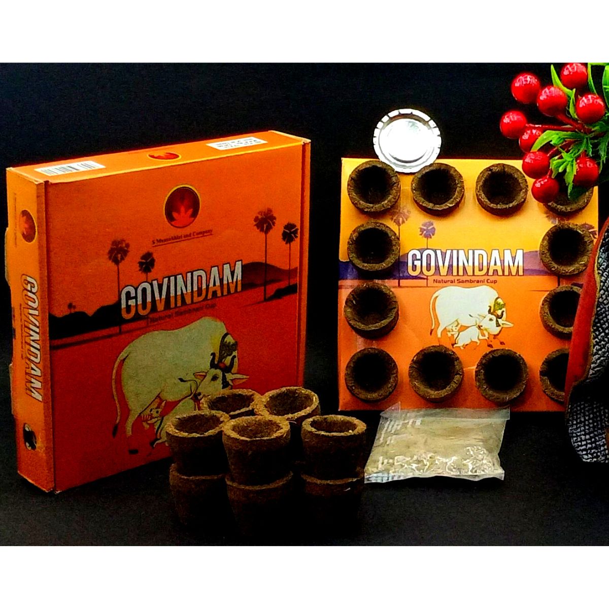 Govindham Sambrani Dhoop Cup for Pooja Yoga Meditation Spiritual Use | Pure and Natural Dhoop Cup