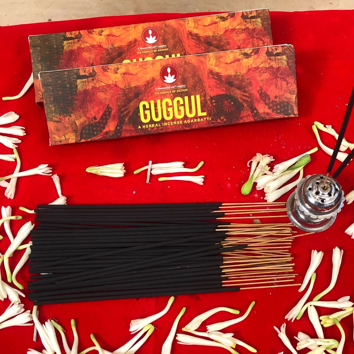 Organic Natural Guggal Incense Sticks - 100 Gram Pack for Pooja Meditation Home Fragrance