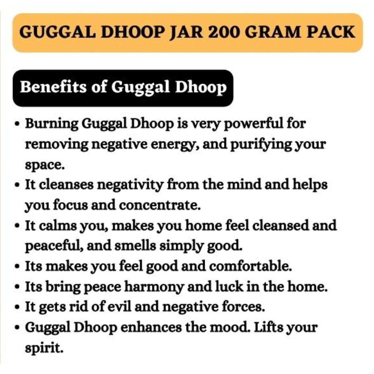 Natural and Organic Guggal Dhoop Jar - 200 Grams Pack for Spiritual Pooja Home