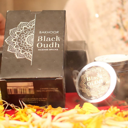 Black Oudh Bakhoor 40 Grams Incense Bricks for Home Office Use | Incense Bricks Perfect for Yoga Meditation