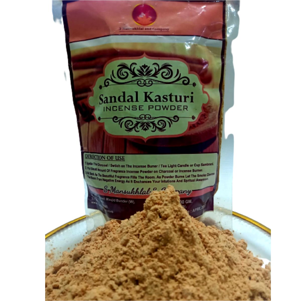 Sandal Kasturi Incense Powder 100 Grams Pack Dhoop Powder for Home Office Meditation Yoga Aromatherapy | Incense Powder for Pooja & Spiritual Events