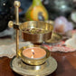 Brass Tealight Candle Holder Burner Loose Incense Burner Adjustable Tea Light Candle Burner No Charcoal Needed | Brass Tealight Candle Stand for Temple Home Office