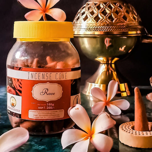 Rose Dhoop Cone 100% Pure & Natural Incense Dhoop for Home Office Pooja