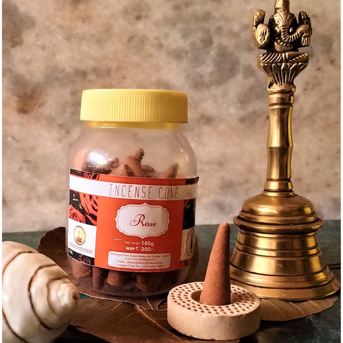 Rose Dhoop Cone 100% Pure & Natural Incense Dhoop for Home Office Pooja