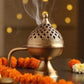 Brass Incense Charcoal Burner with Handle Golden Incense Burner for Home Office Yoga Meditation Temple Spiritual Events
