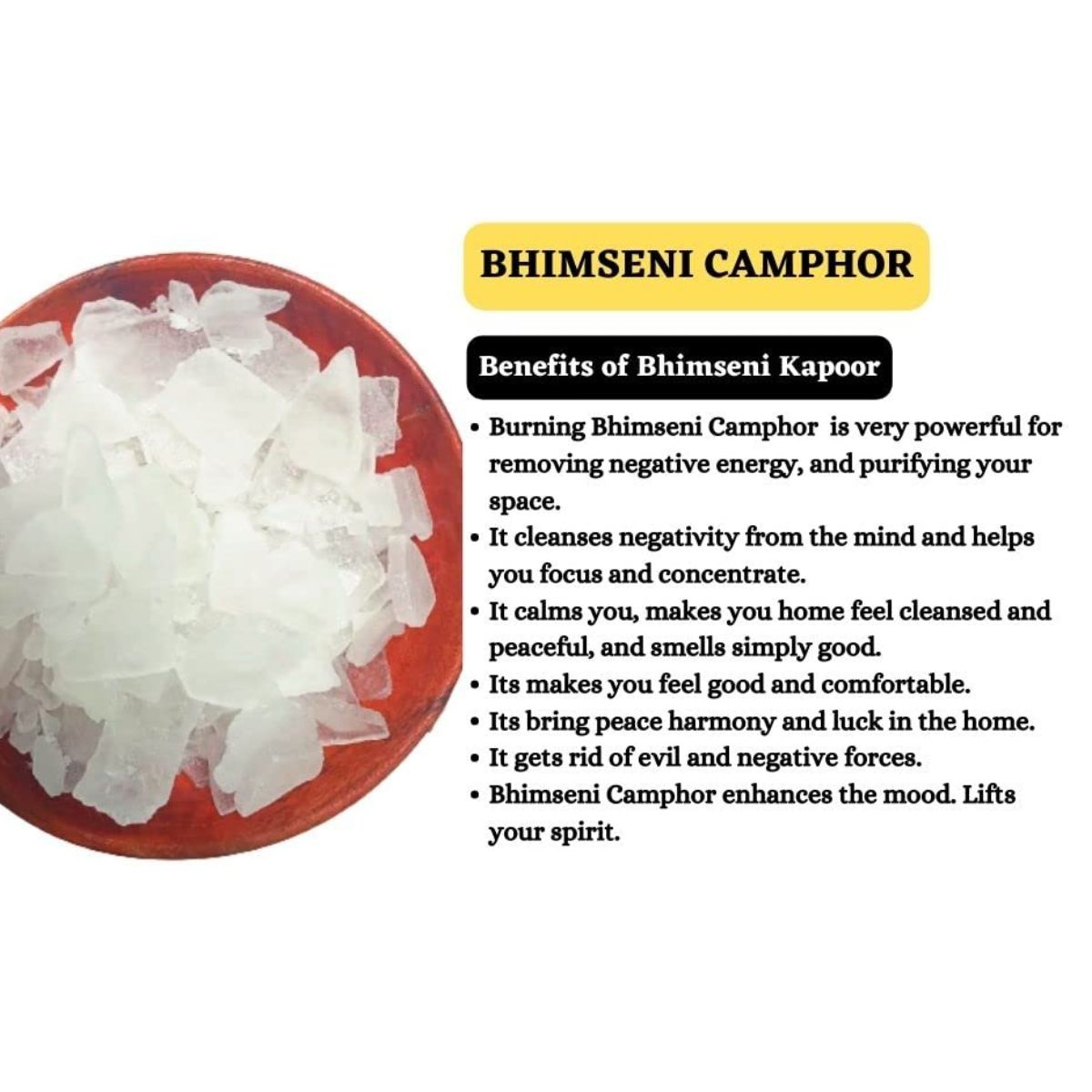 100% Pure and Organic Bhimseni Kapoor for Home Yoga Meditation Pooja